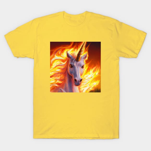 Unicorn Emerges From a Mystic Fire T-Shirt by Star Scrunch